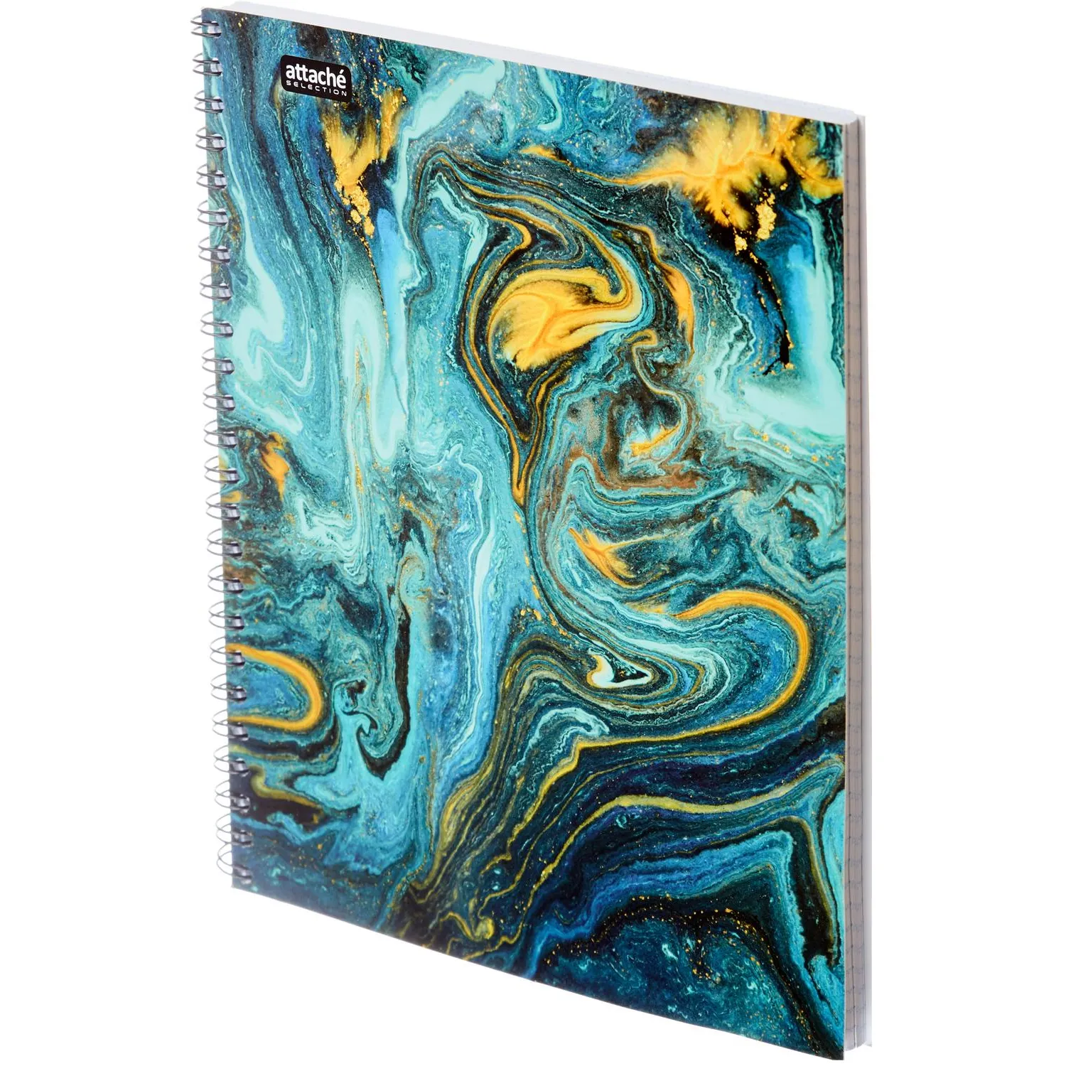 Бизнес-тетрадь А5,96л,кл,греб,ламин.обл. Attache Selection FluidБирюзовый - фото 3