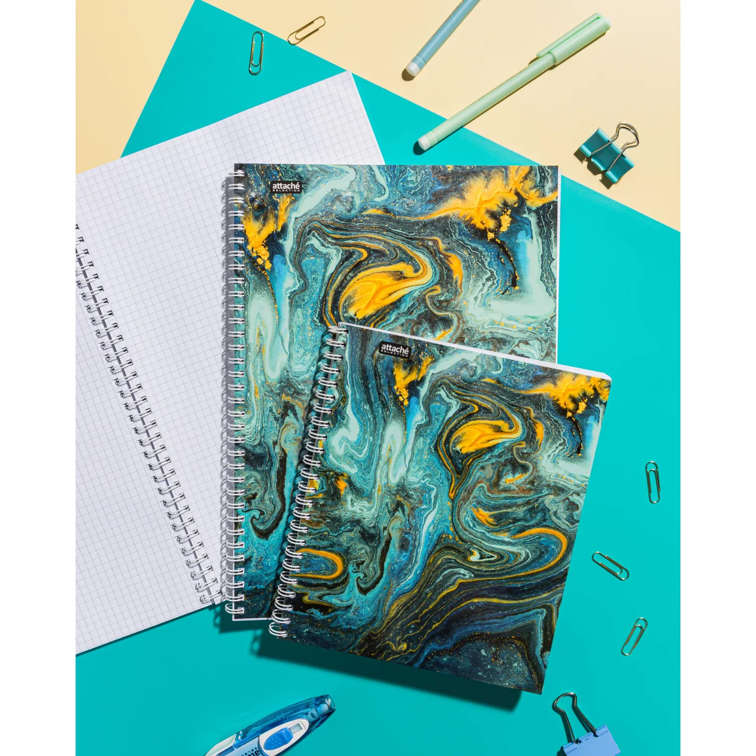 Бизнес-тетрадь А4,96л,кл,греб,ламин.обл. Attache Selection FluidБирюзовый - фото 10