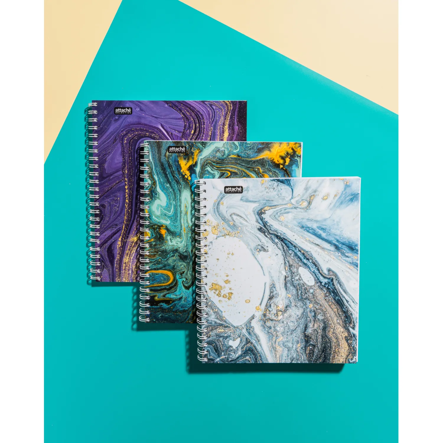 Бизнес-тетрадь А4,96л,кл,греб,ламин.обл. Attache Selection FluidБирюзовый - фото 12