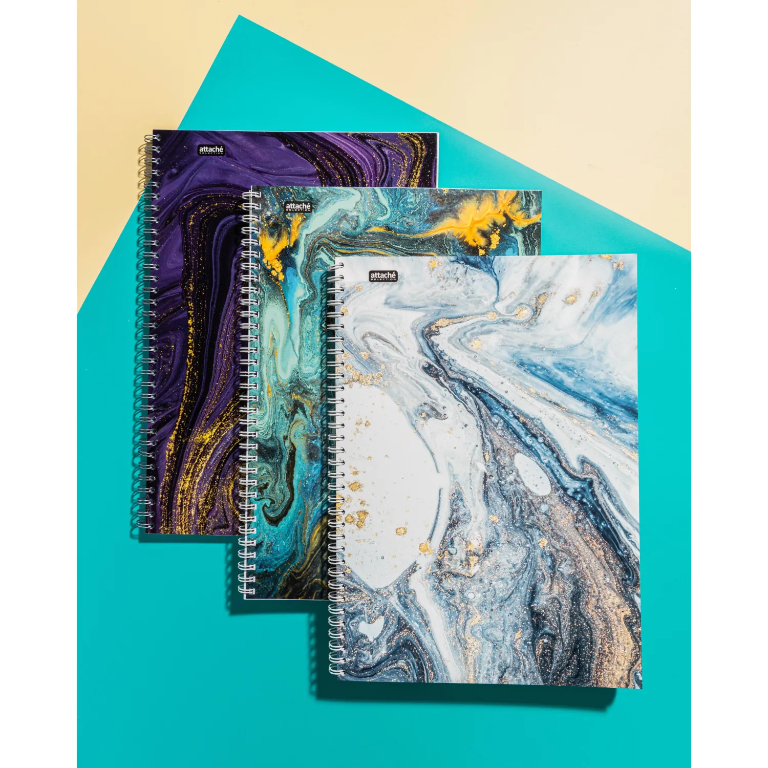 Бизнес-тетрадь А4,96л,кл,греб,ламин.обл. Attache Selection FluidБирюзовый - фото 13