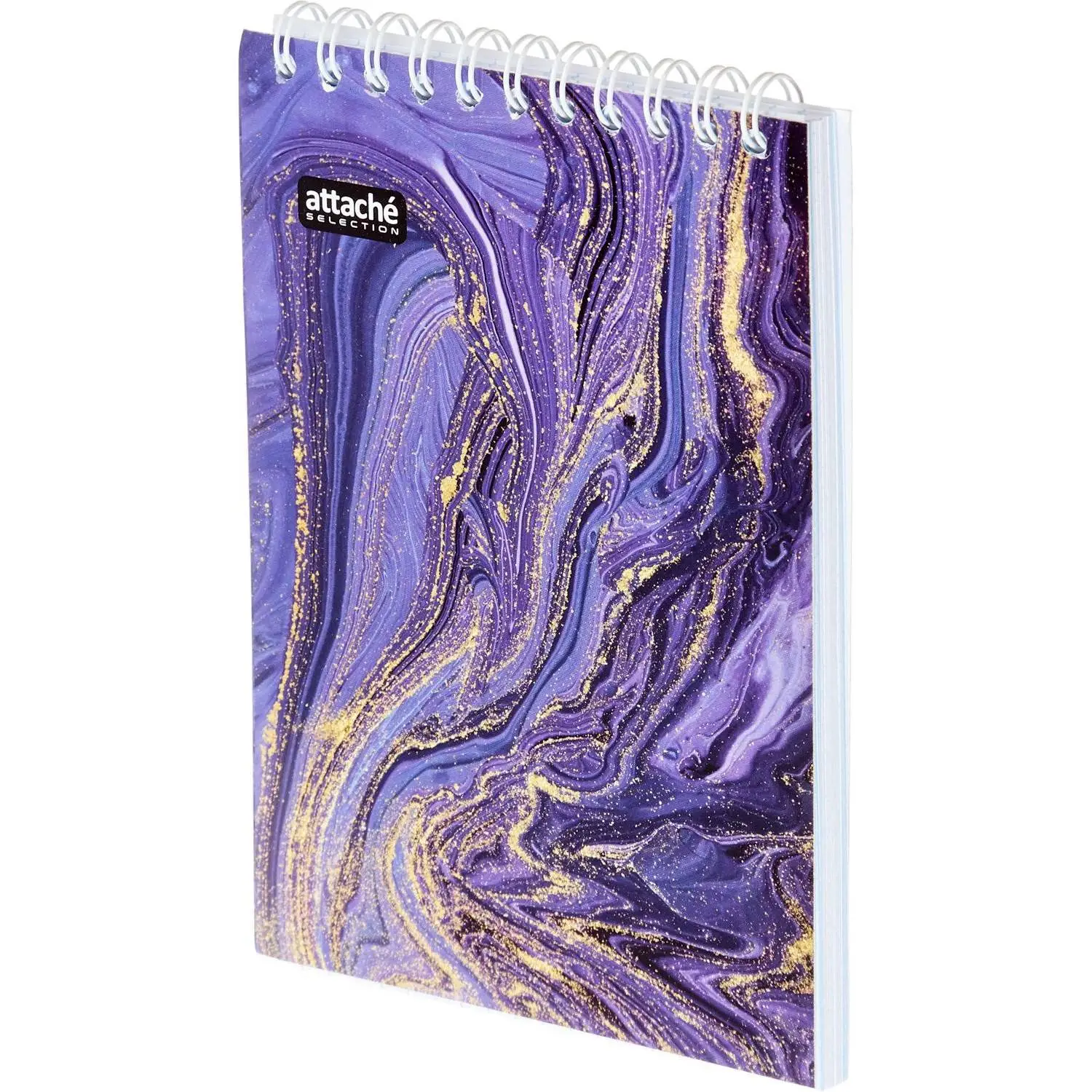 Блокнот А6,80л,кл,греб,карт.обл+УФ-лак Attache Selection FluidФиолетовый - фото 3