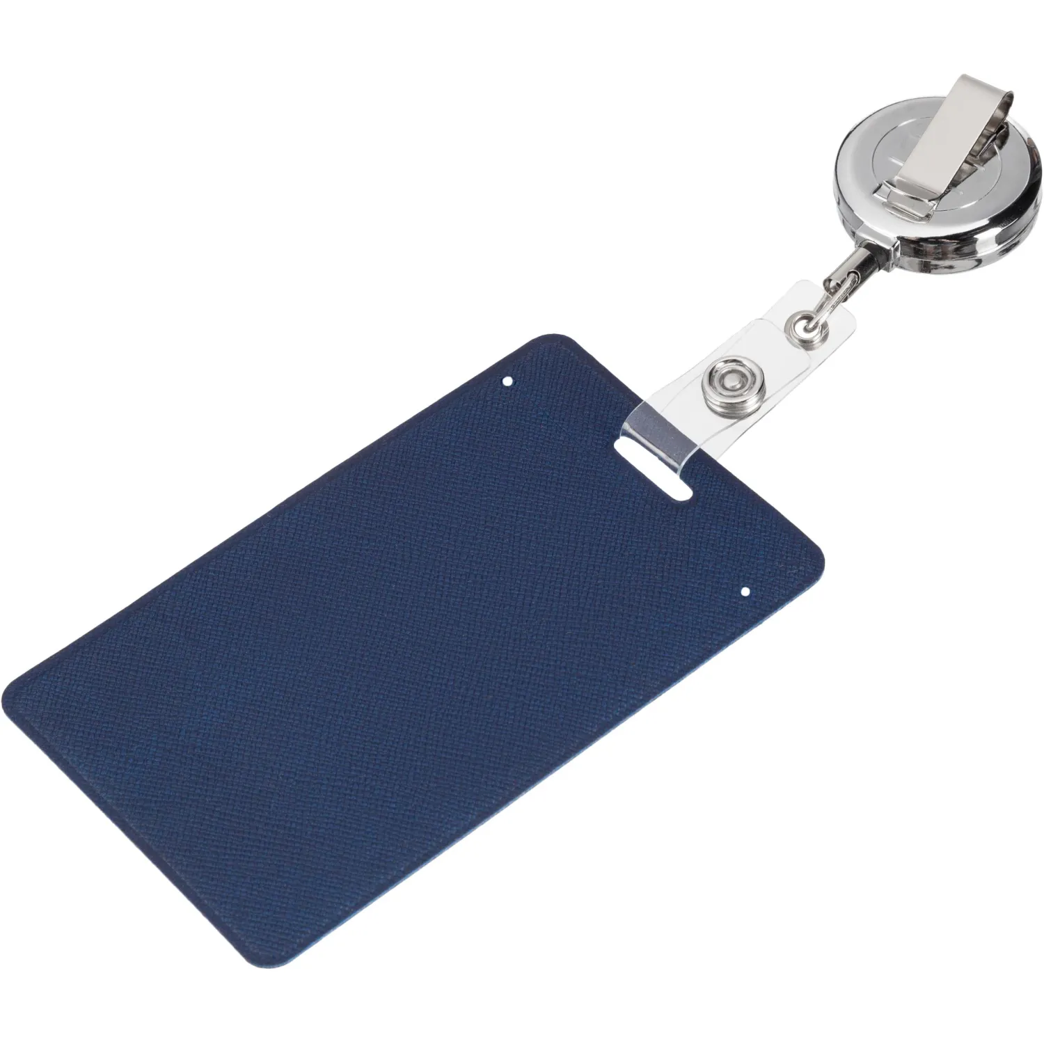 Бейдж ВЕРТИКАЛЬНЫЙ С ДЕРЖАТЕЛЕМ-РУЛЕТКОЙ, синий - фото 2