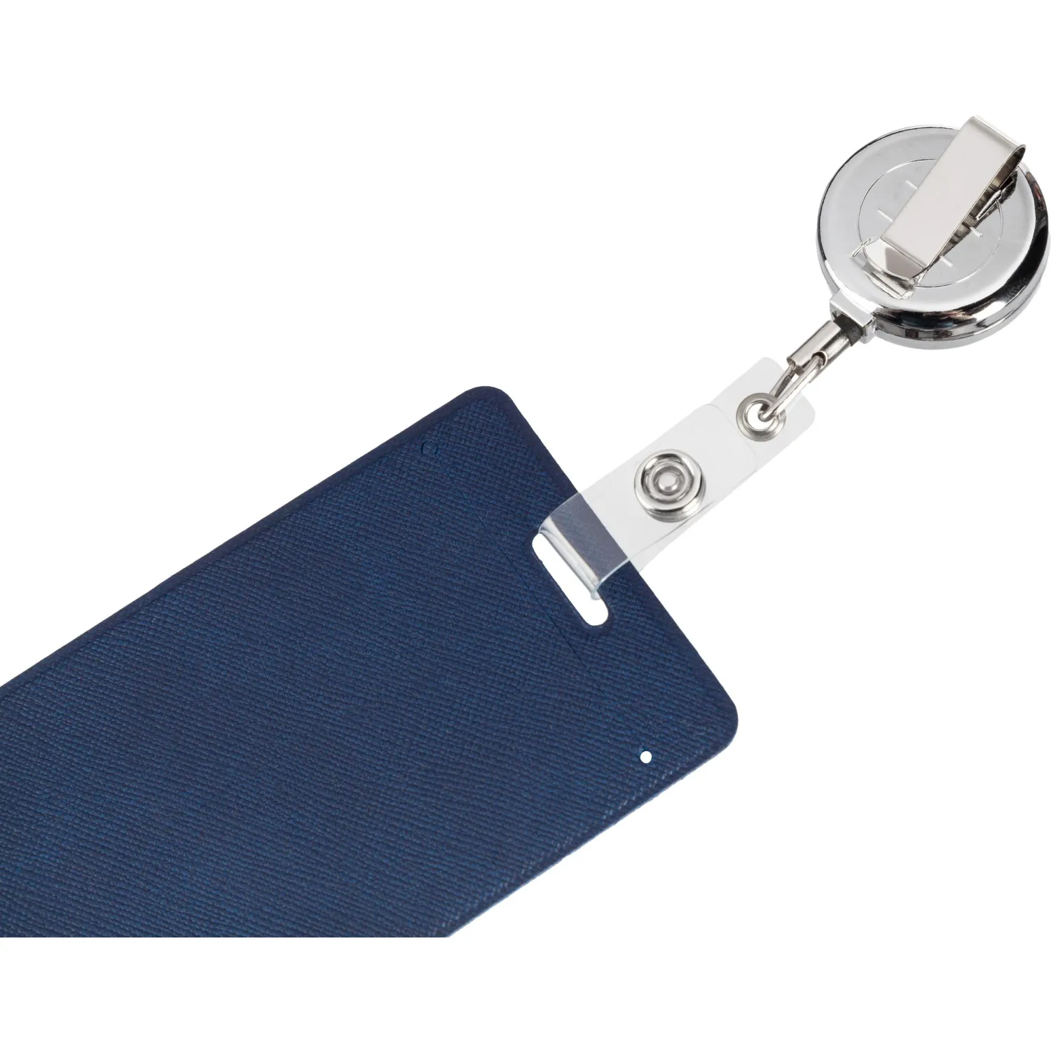 Бейдж ВЕРТИКАЛЬНЫЙ С ДЕРЖАТЕЛЕМ-РУЛЕТКОЙ, синий - фото 3