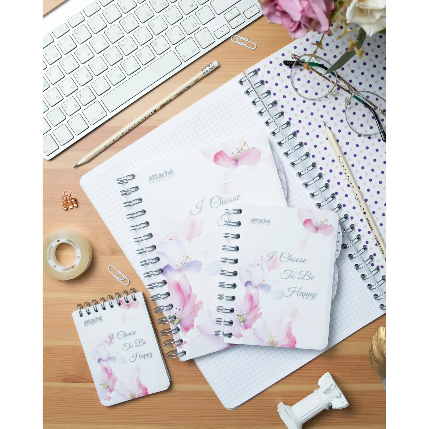 Бизнес-тетрадь А5,140л,кл,сп,пласт Attache Selection Flower Dreams I Choose - фото 13