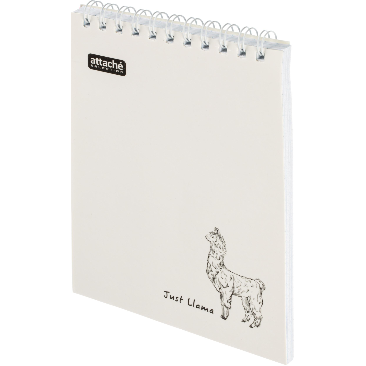 Блокнот А6,80л,кл,греб,карт.обл+УФ-лак Attache Selection LLAMAS белый - фото 3