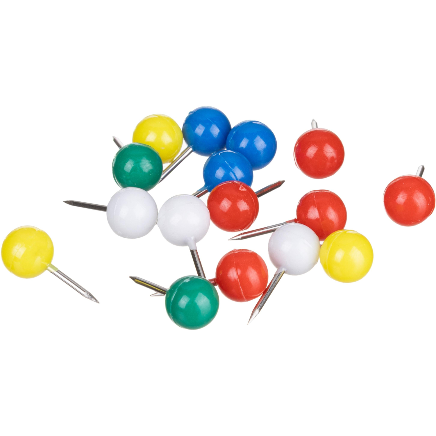 Кнопки силовые д/пробковых досок Attache ШАРИКИ,пластик,ассорти,50шт/уп - фото 2