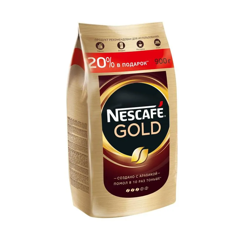 Кофе Nescafe Gold раств.субл.900г пакет,515916 - фото 4