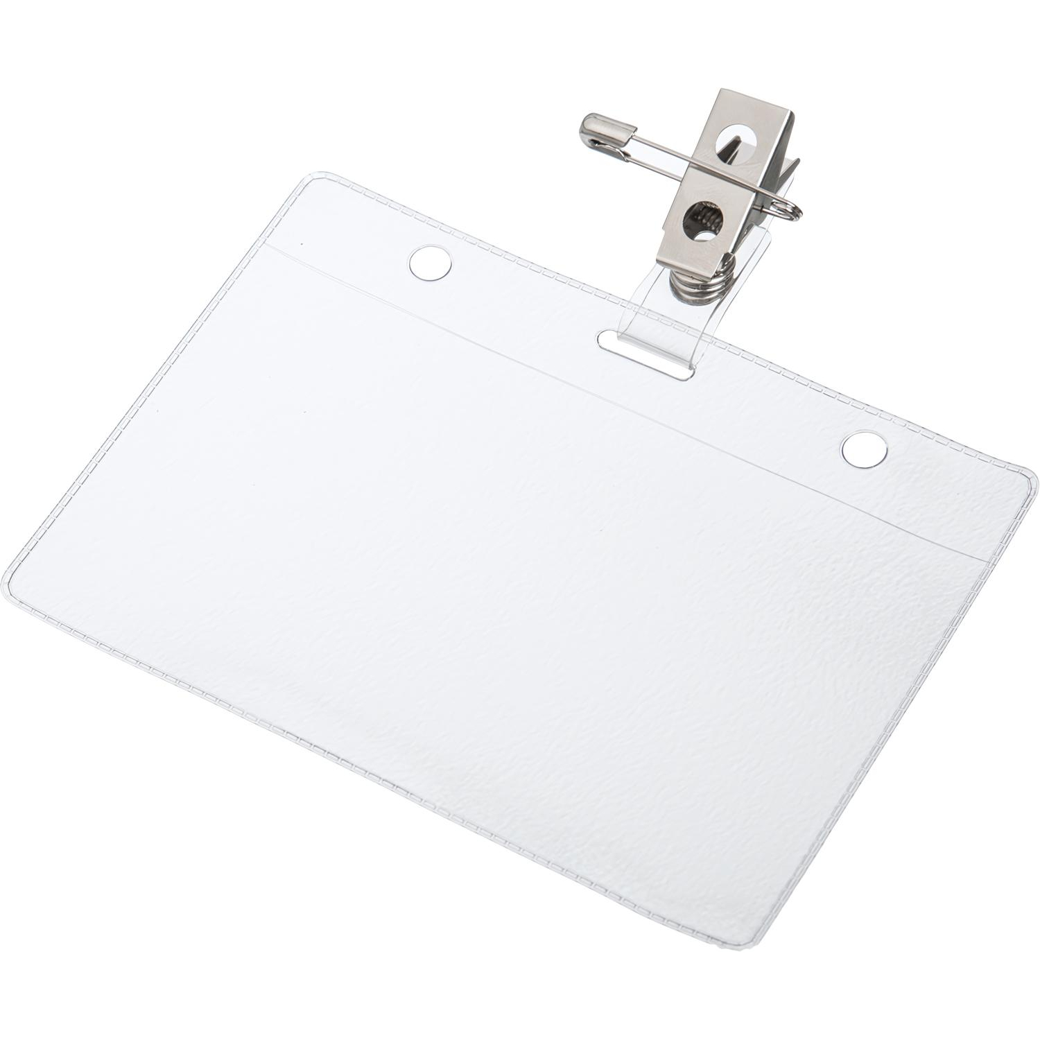 Бейдж 120х87мм металл зажим/булавка (10шт.) 1065БГК - фото 3