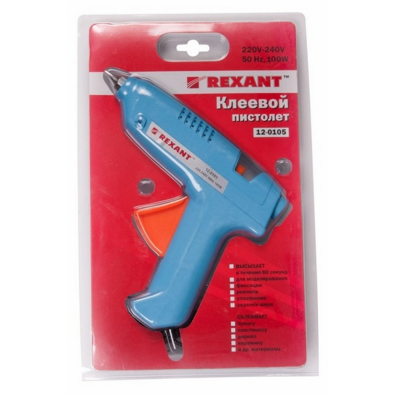 Пистолет клеевой 100 Вт 11 мм (блистер) REXANT (12-0105) - фото 3
