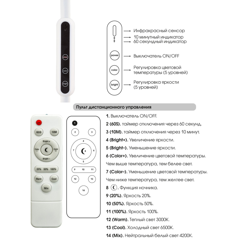 Светильник Lucia L570 Fleksa LED на струбцине белый - фото 3