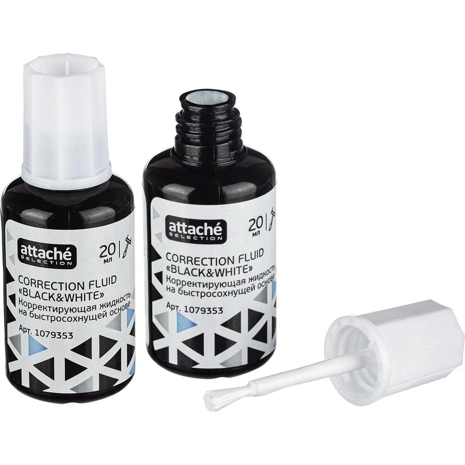 Корректирующая жидкость 20млBlack & White быстр.,кисточка - фото 3