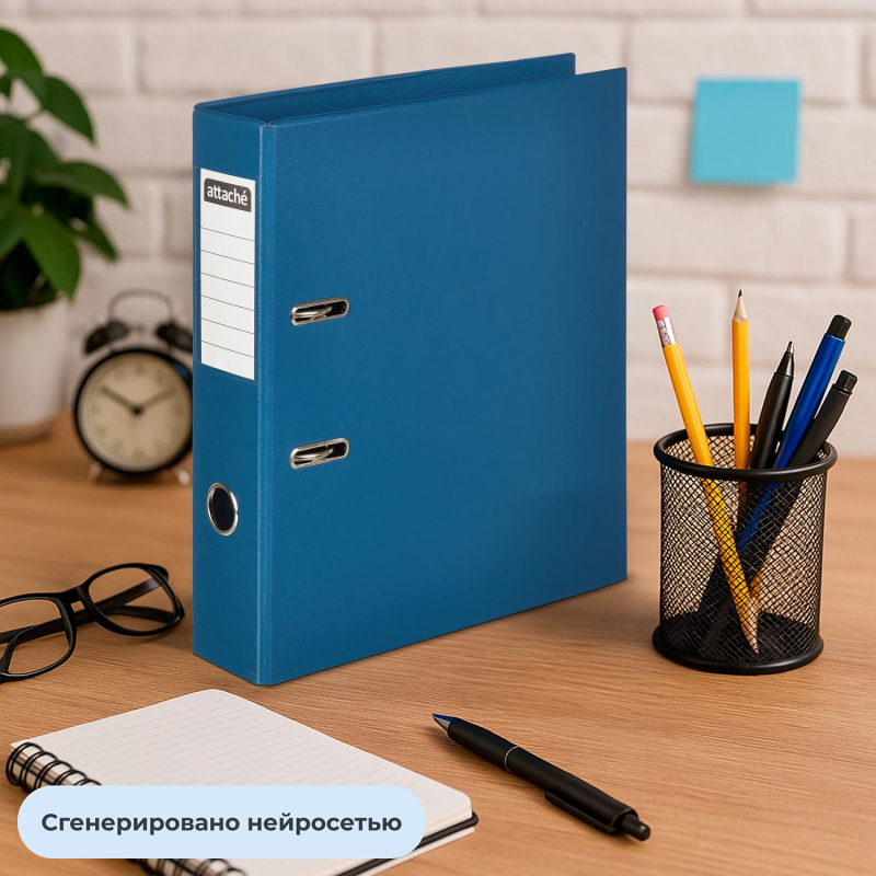 Папка-регистратор Attache 75мм, т.-синий, ПБП2,карм.кор - фото 12