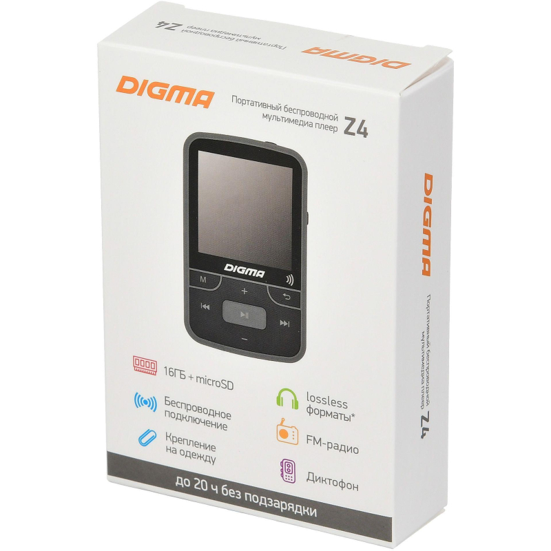 Плеер MP3 Digma Z4 BT 16Gb черный/1.5/FM/microSDHC/clip - фото 7
