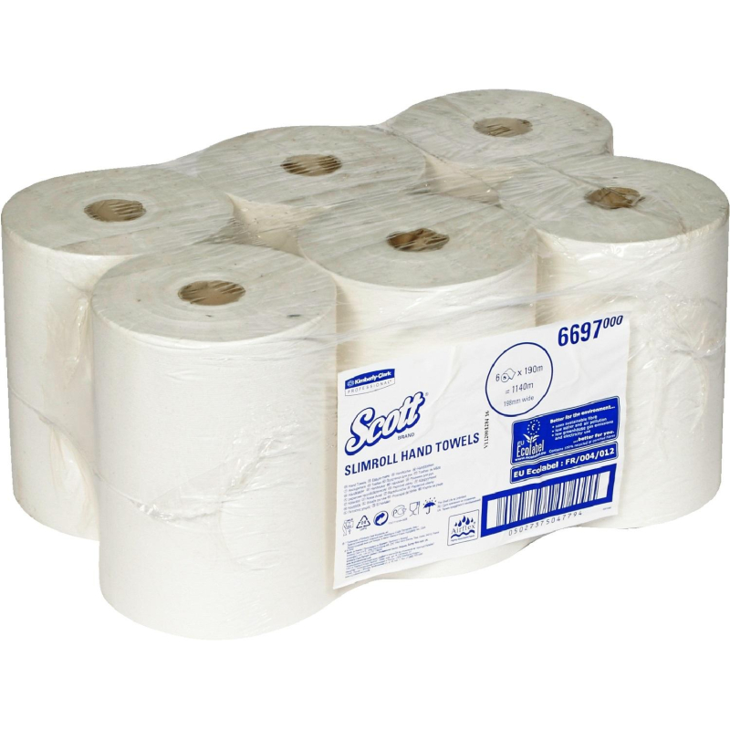 Полотенца бумажные д/дисп в рул KK Scott Slimroll 1с бел190м 6 рул/уп 6697 - фото 5