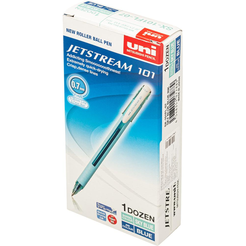 Ручка шариковая неавтомат. Uni JetstreamSX-101FL-07SKYBLUE BLUEсин0,7 - фото 8