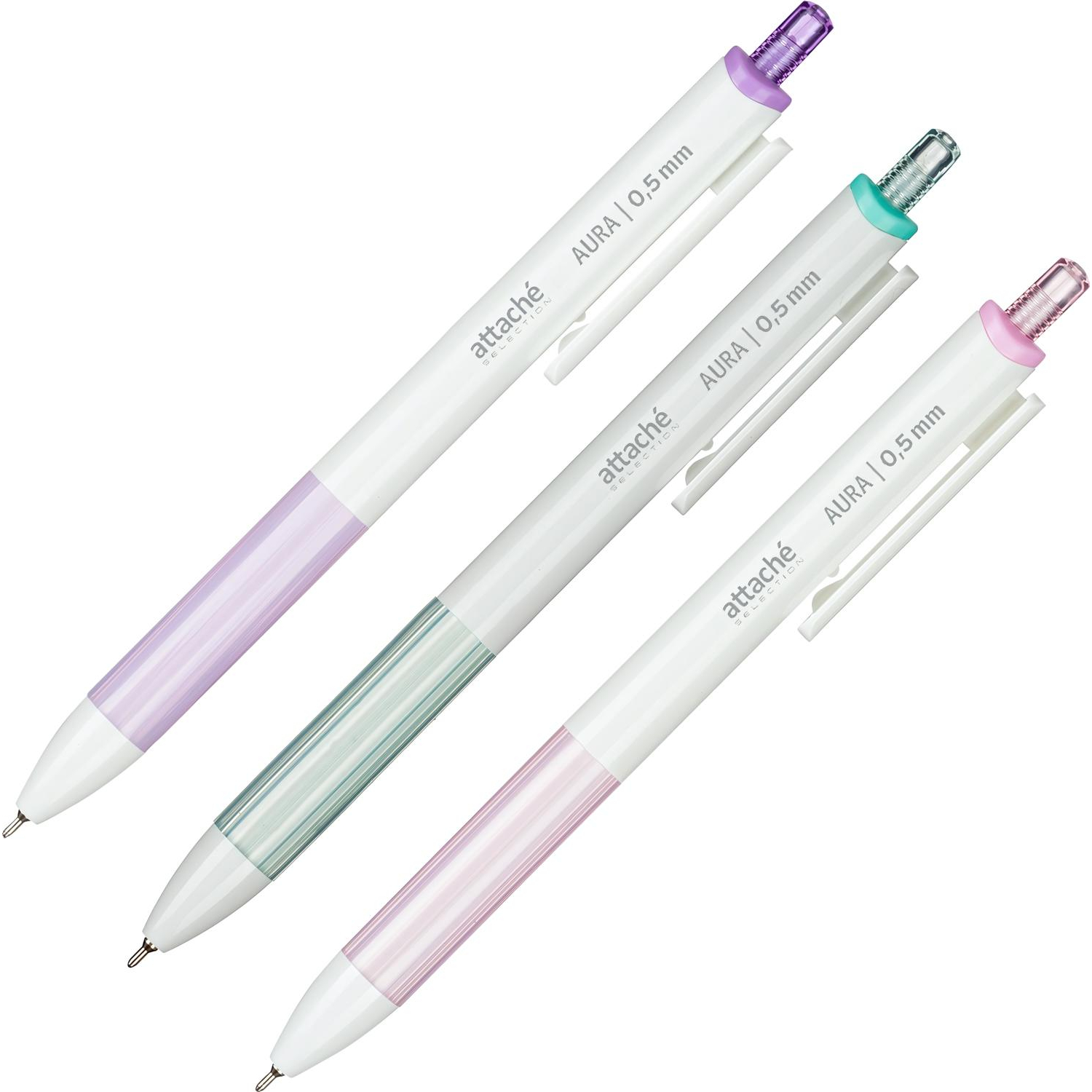 Ручка шариковая автомат. Attache Selection Aura,синмасл,манж,асс - фото 2