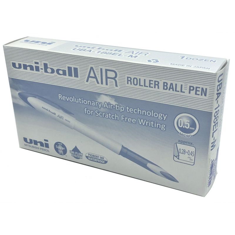 Роллер Uni-Ball AIR 0,28-0,45мм синий UBA-188EL-M, голуб. корп - фото 6