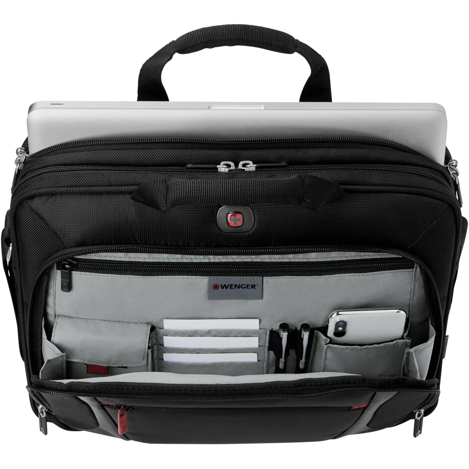 Портфель WENGER для ноутбука, черн, полиэстер/ПВХ, 40x15x33 см, 9 л 600643 - фото 4