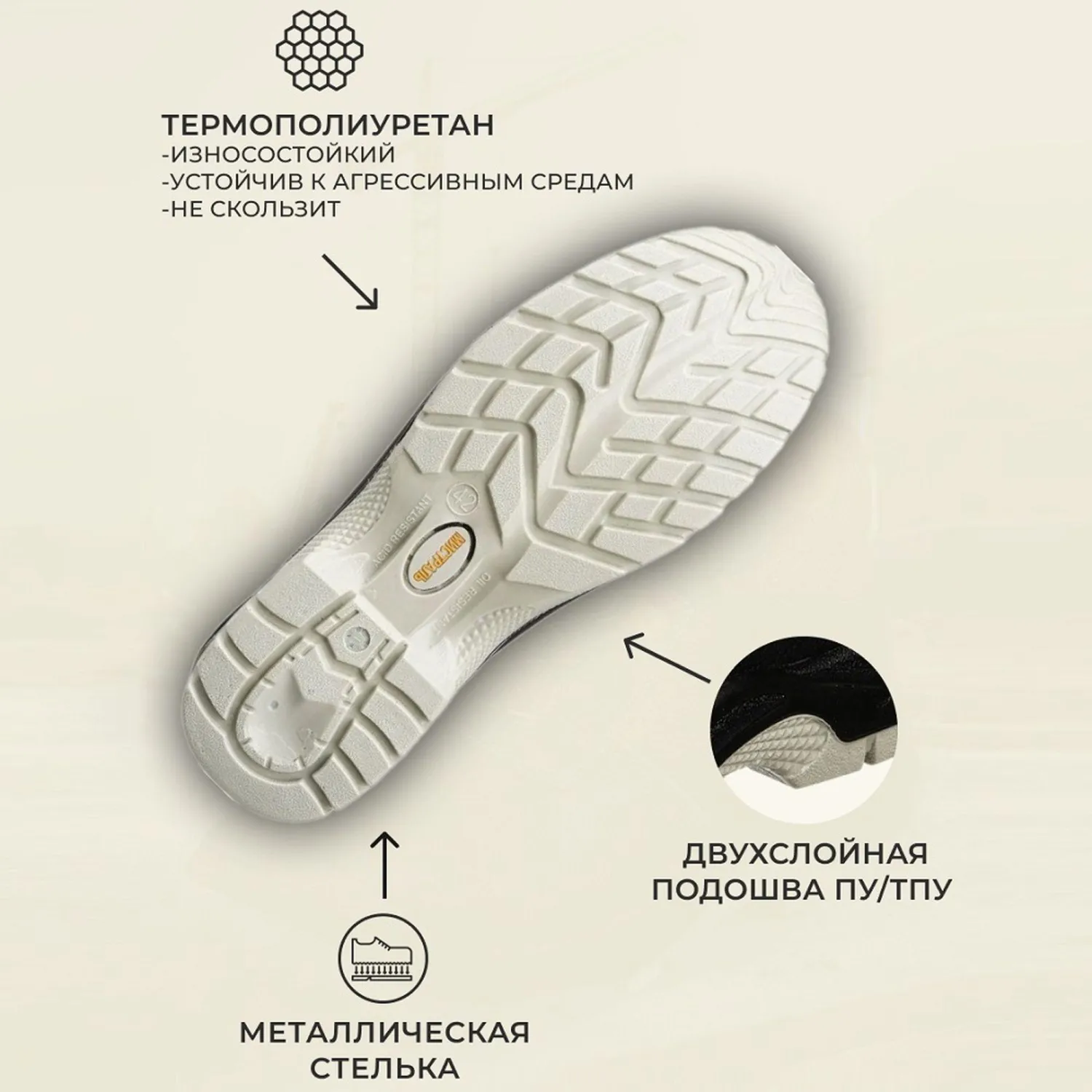 Ботинки Мистраль ULTRA ПУ/ТПУ с ПП и АС р.45 (119852) Ботинки Мистраль ULTRA ПУ/ТПУ с ПП и АС р.45 (119852) - фото 3