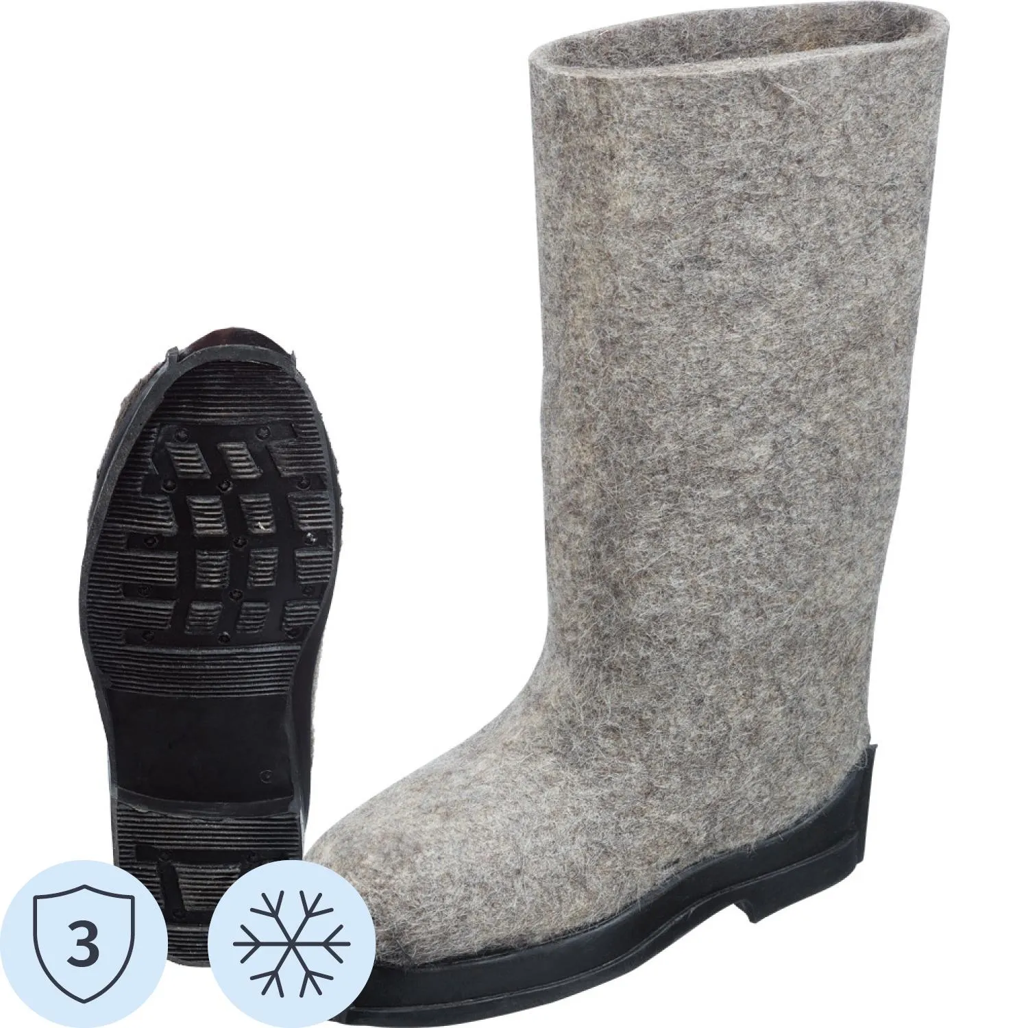 Валенки серые на резиновой подошве 14 РП  р.39/26 - фото 1