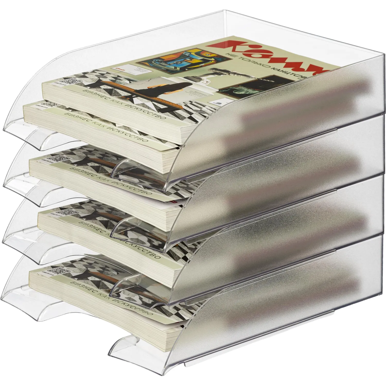 Лоток горизонтальный ATTACHE, прозрачный 4шт/упаковке - фото 8