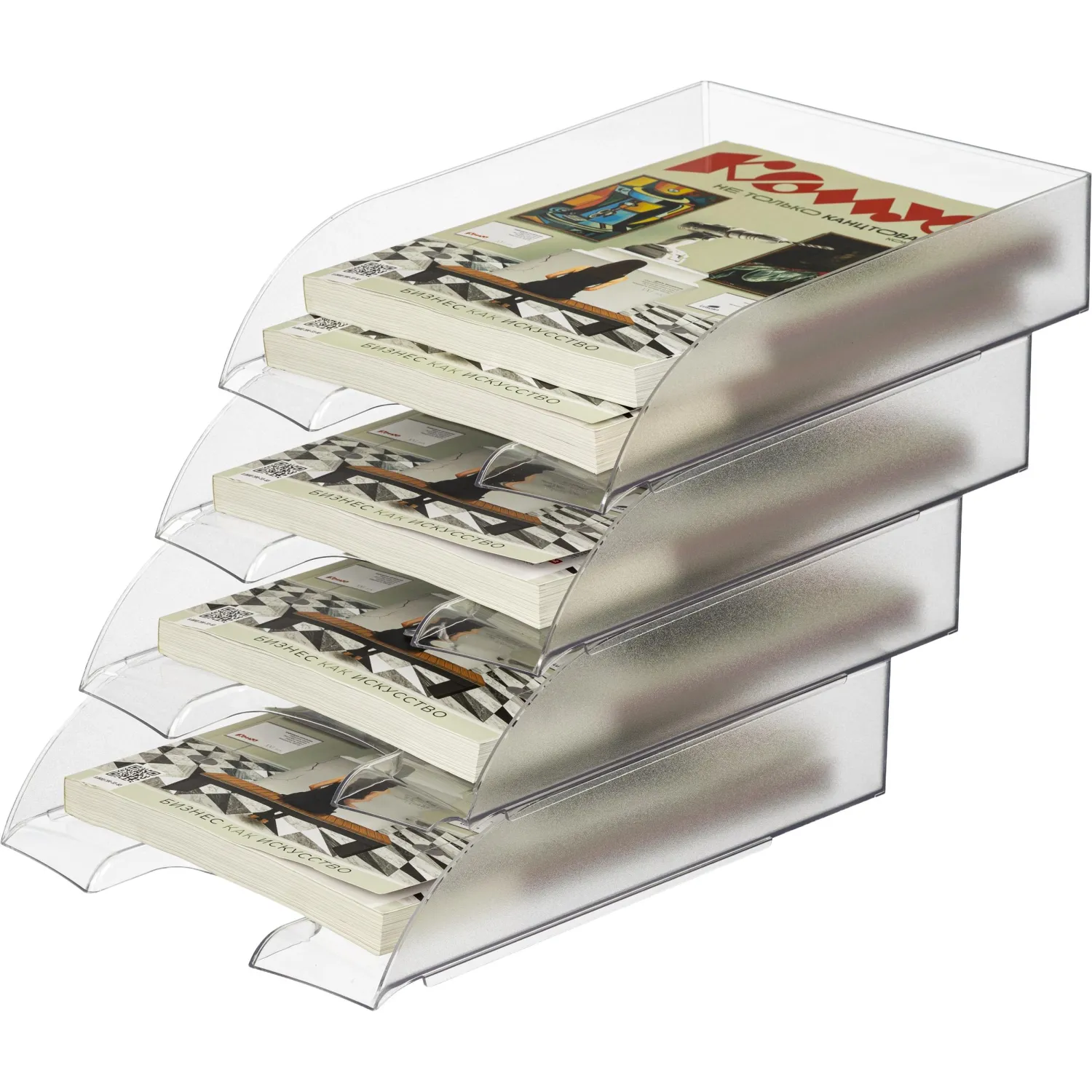 Лоток горизонтальный ATTACHE, прозрачный 4шт/упаковке - фото 9