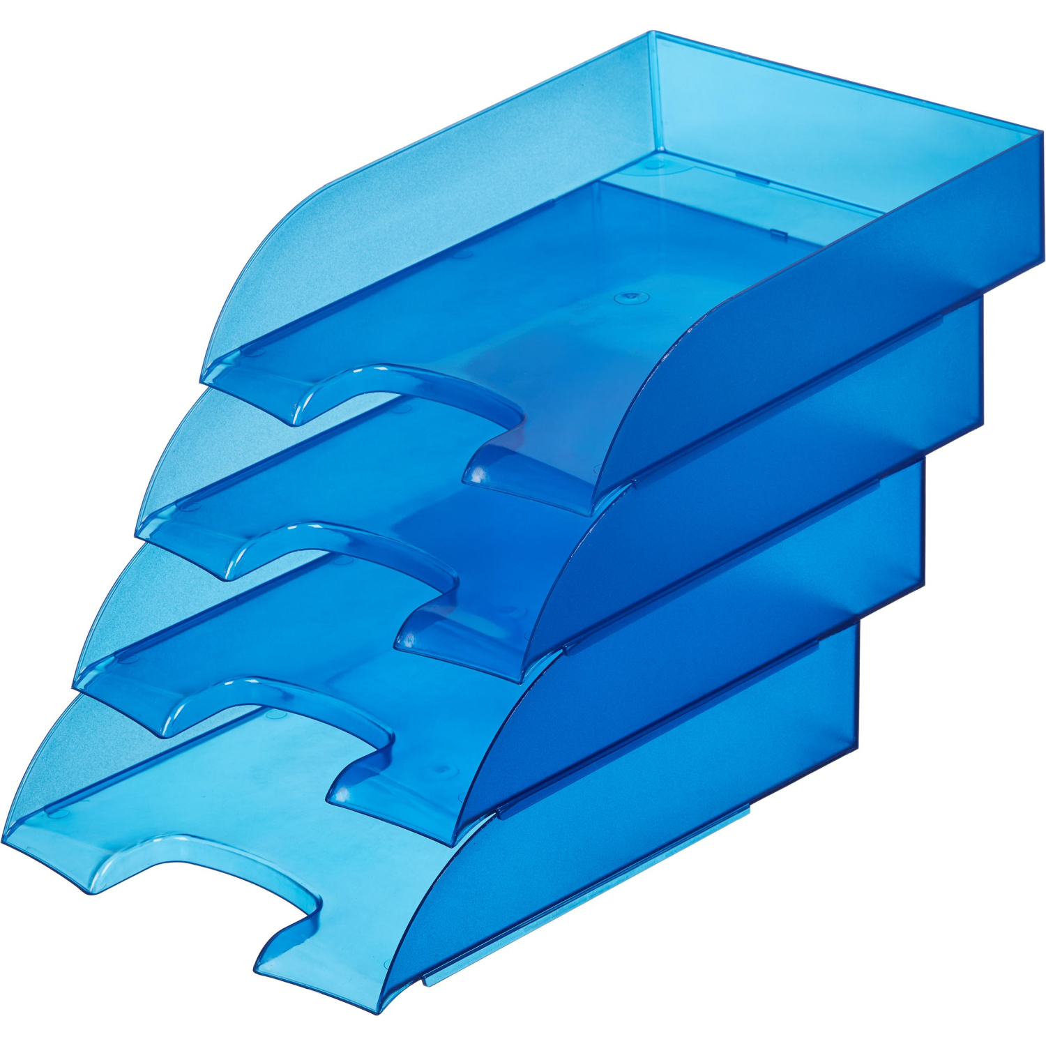 Лоток горизонтальный ATTACHE, тонированный синий 4шт/уп Лоток горизонтальный ATTACHE, тонированный синий 4шт/уп - фото 2