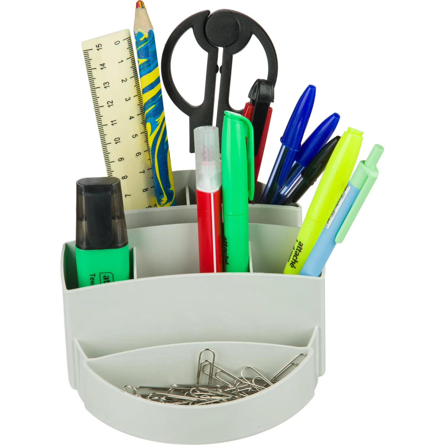 Подставка-органайзер д/канцеляр. мелочей Attache 8 отделений office серый - фото 2