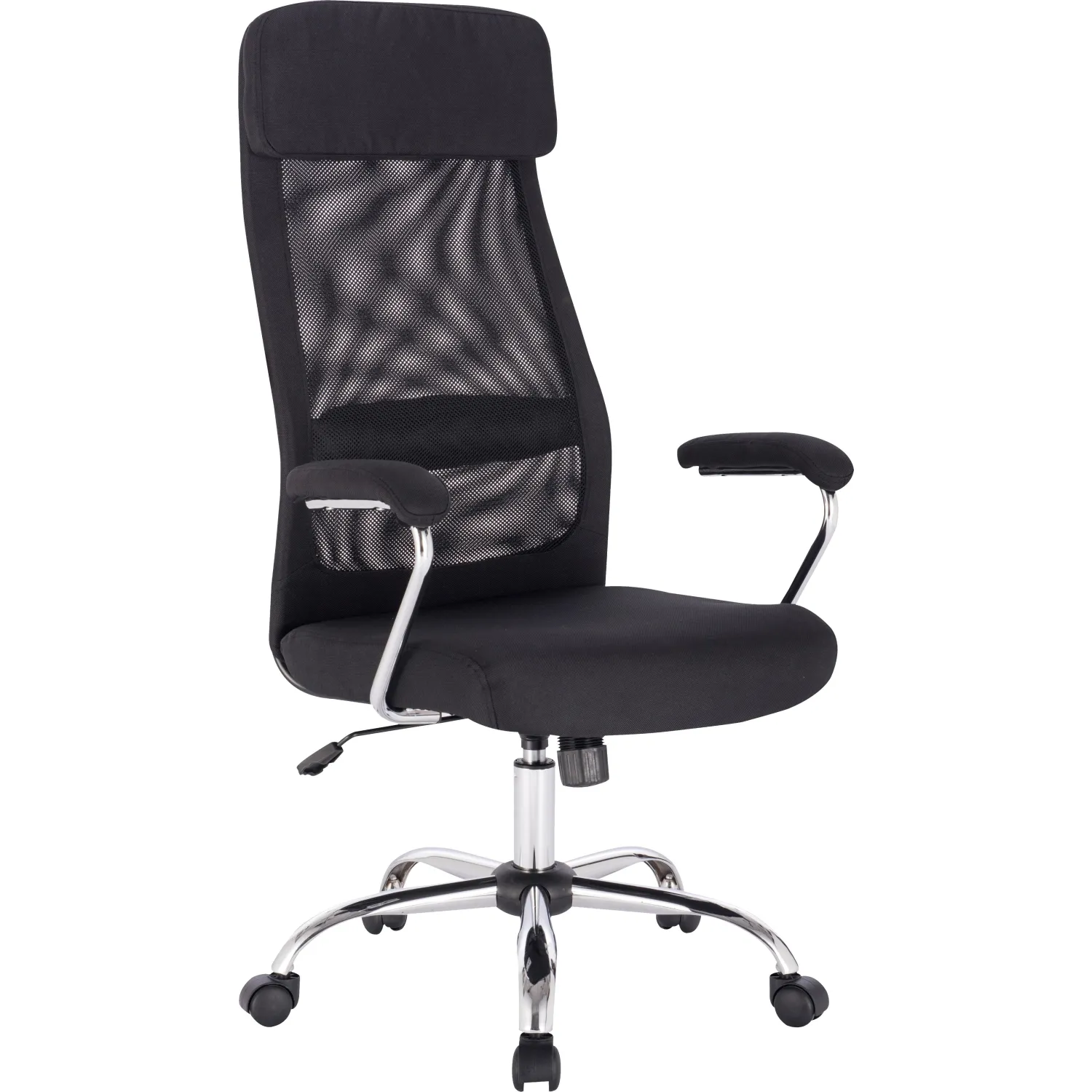 Кресло BN_Sp_EChair-591 TC сетка/ткань черный, хром - фото 1