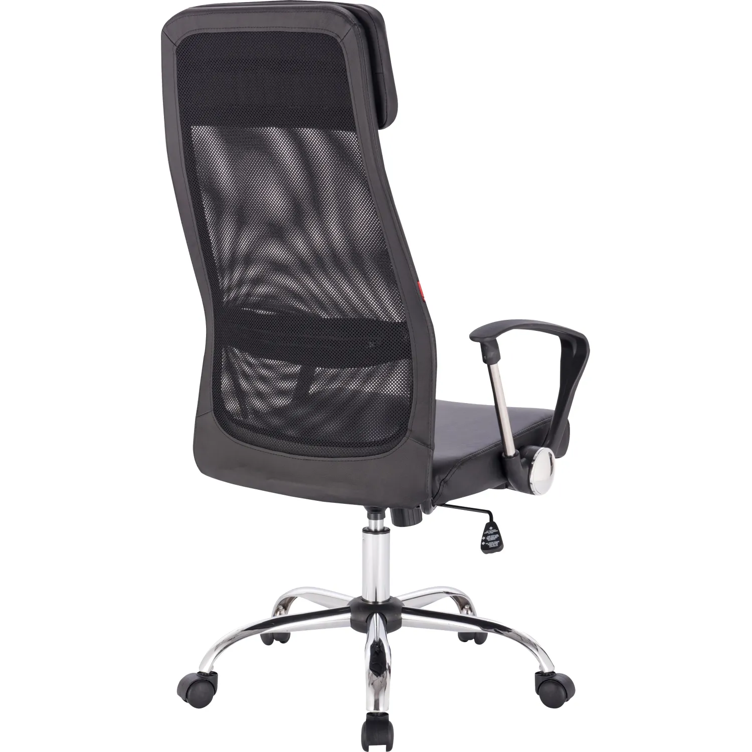 Кресло BN_Sp_EChair-589 TPU сетка/кожзам черный, хром - фото 7