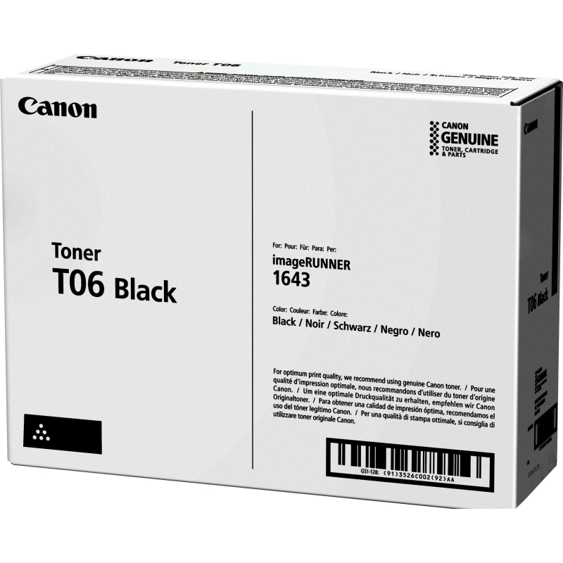 Тонер-картридж Canon T06 (3526C002) чер. для IR1643s - фото 1