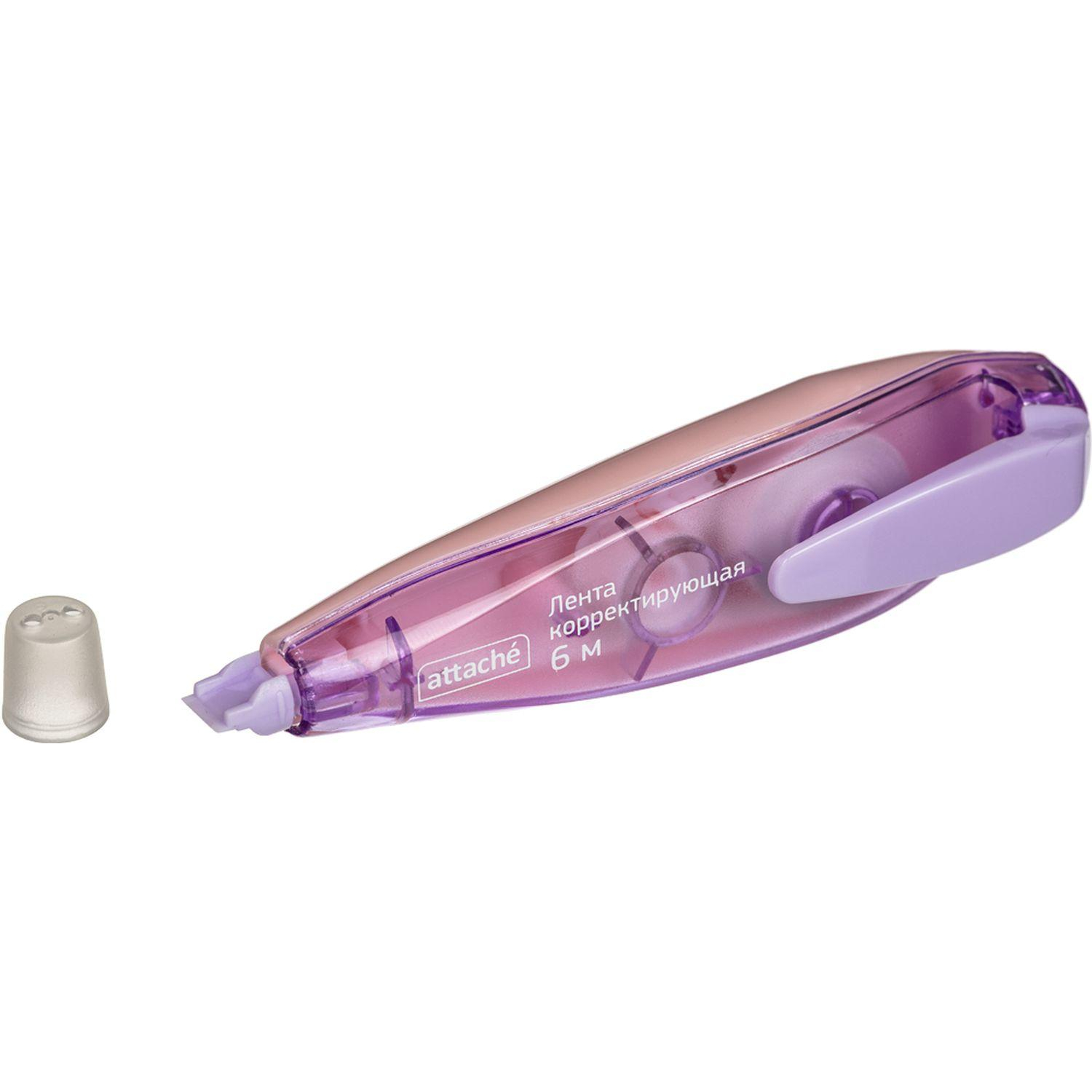 Корректирующая лента Attache 5mmx6m форма ручки, с зажимом белый/ассортиTW Корректирующая лента Attache 5mmx6m форма ручки, с зажимом белый/ассортиTW - фото 3
