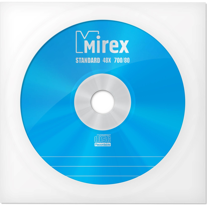 Носители информации CD-R, 48x, Mirex Standard, конверт/1, UL120051A8C - фото 1