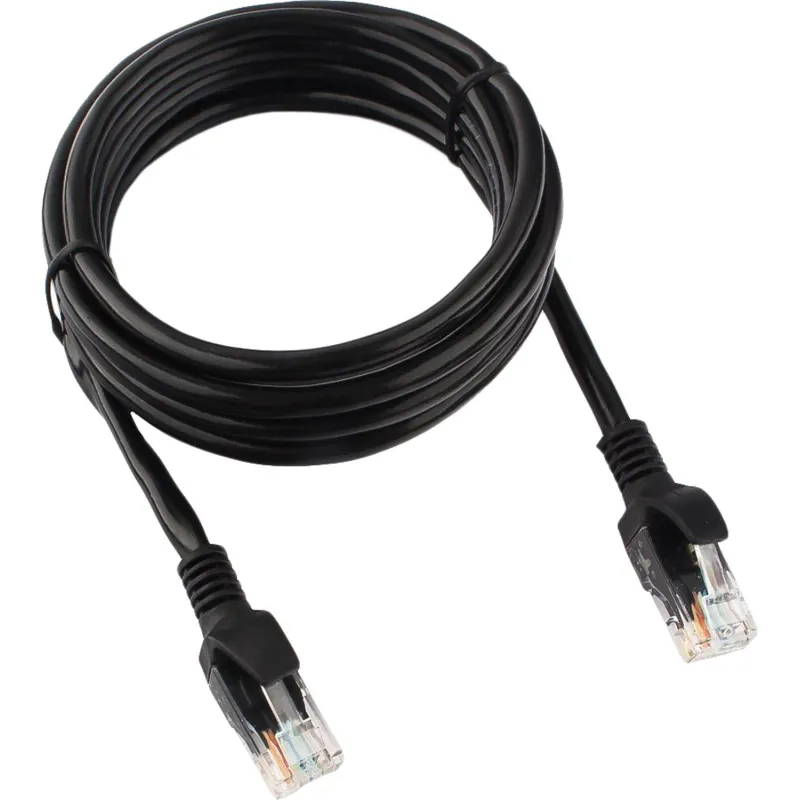 Патч-корд UTP Cablexpert PP12-2M/BK кат.5e, 2м, чёрный - фото 1