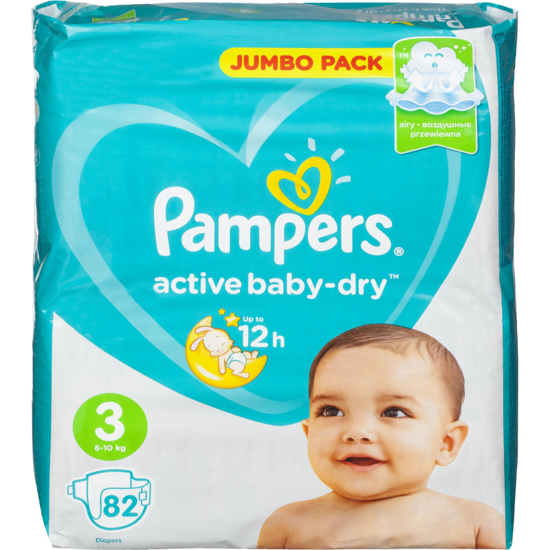 Подгузники PAMPERS Active Baby-Dry Midi 6-10 кг 82шт - фото 2
