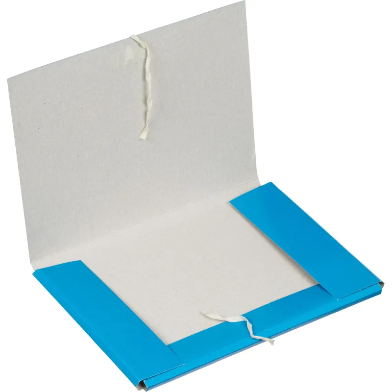 Папка с завязками 300г/м2 мелов, синяя - фото 2