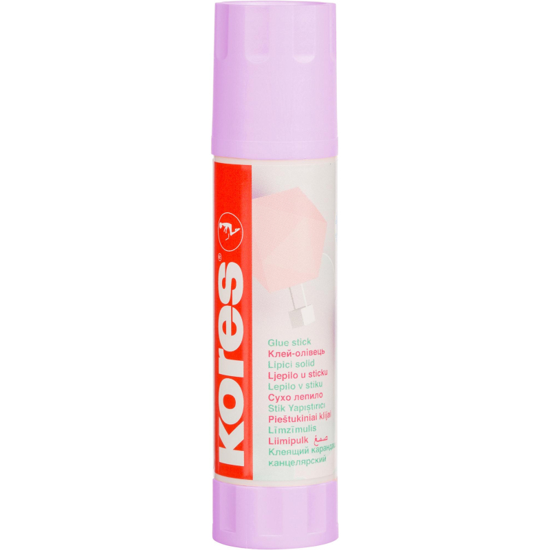 Клей-карандаш 20г Kores Pastel ассорти:розовый, желтый, фиолетовый ,мятный - фото 4