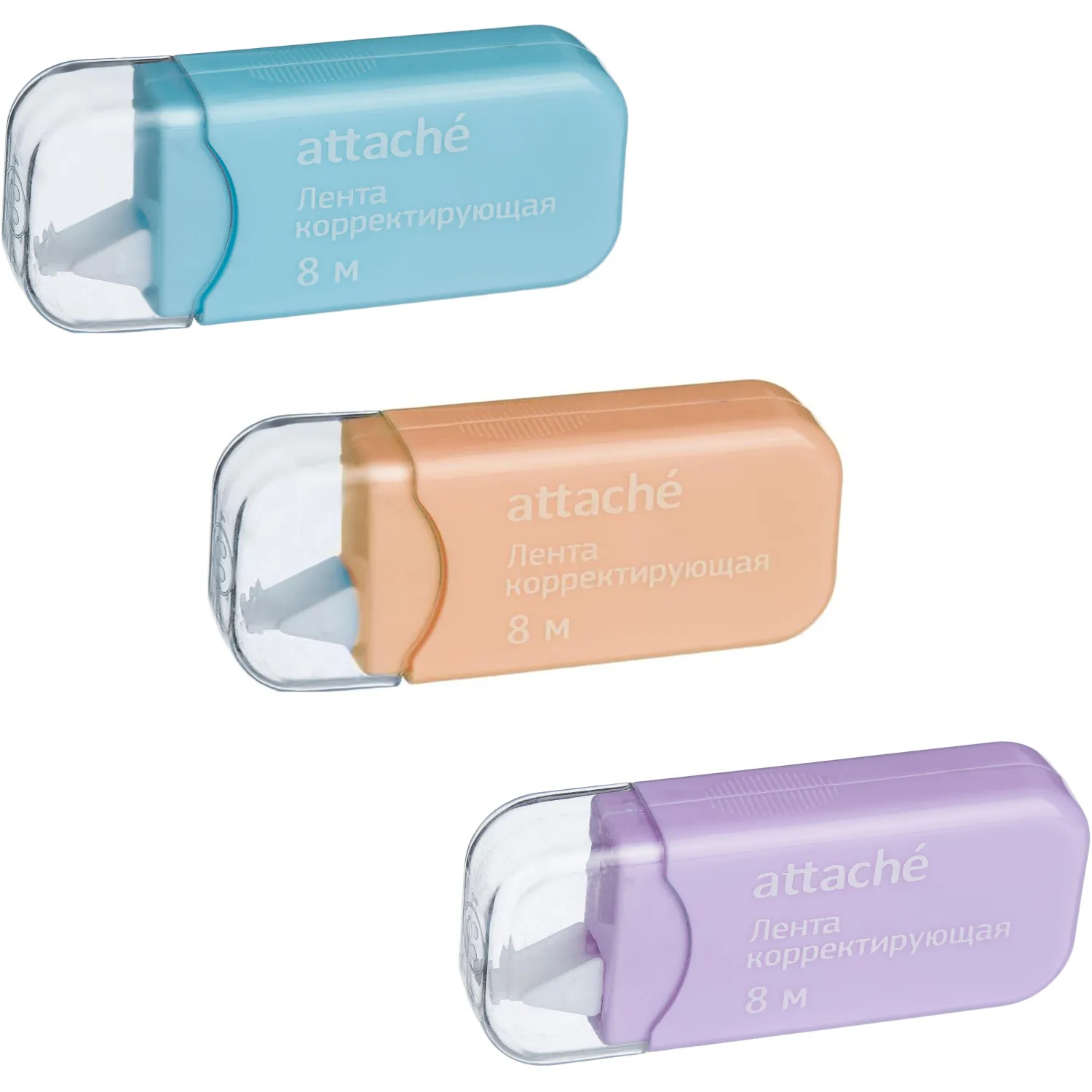 Корректирующая лента Attache Economy 5ммх8м, цвет пастель ассорти, AN - фото 2