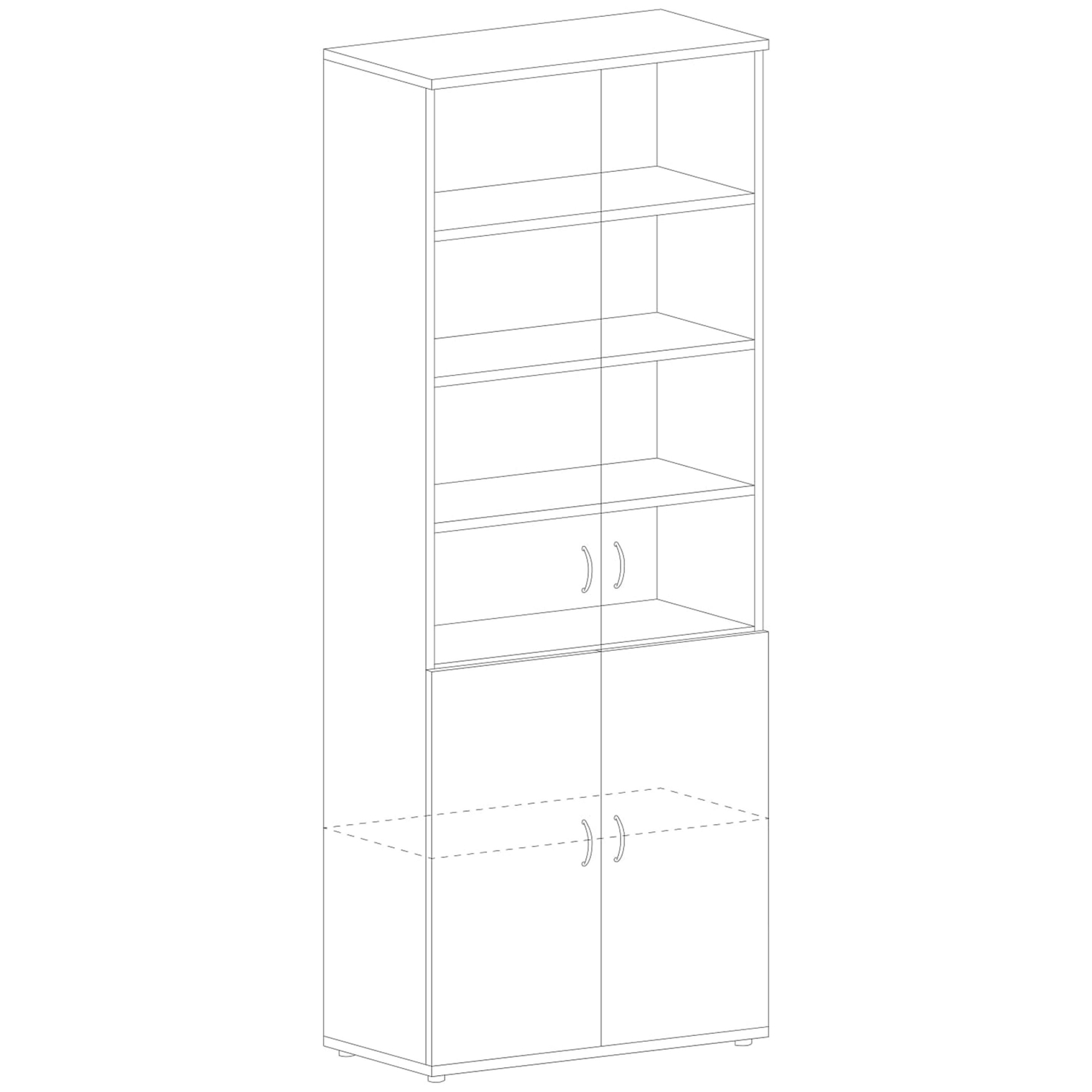 Шкаф SH_Стратегия   со стеклом выс.S75 (154716) Н.Милано ср - фото 2