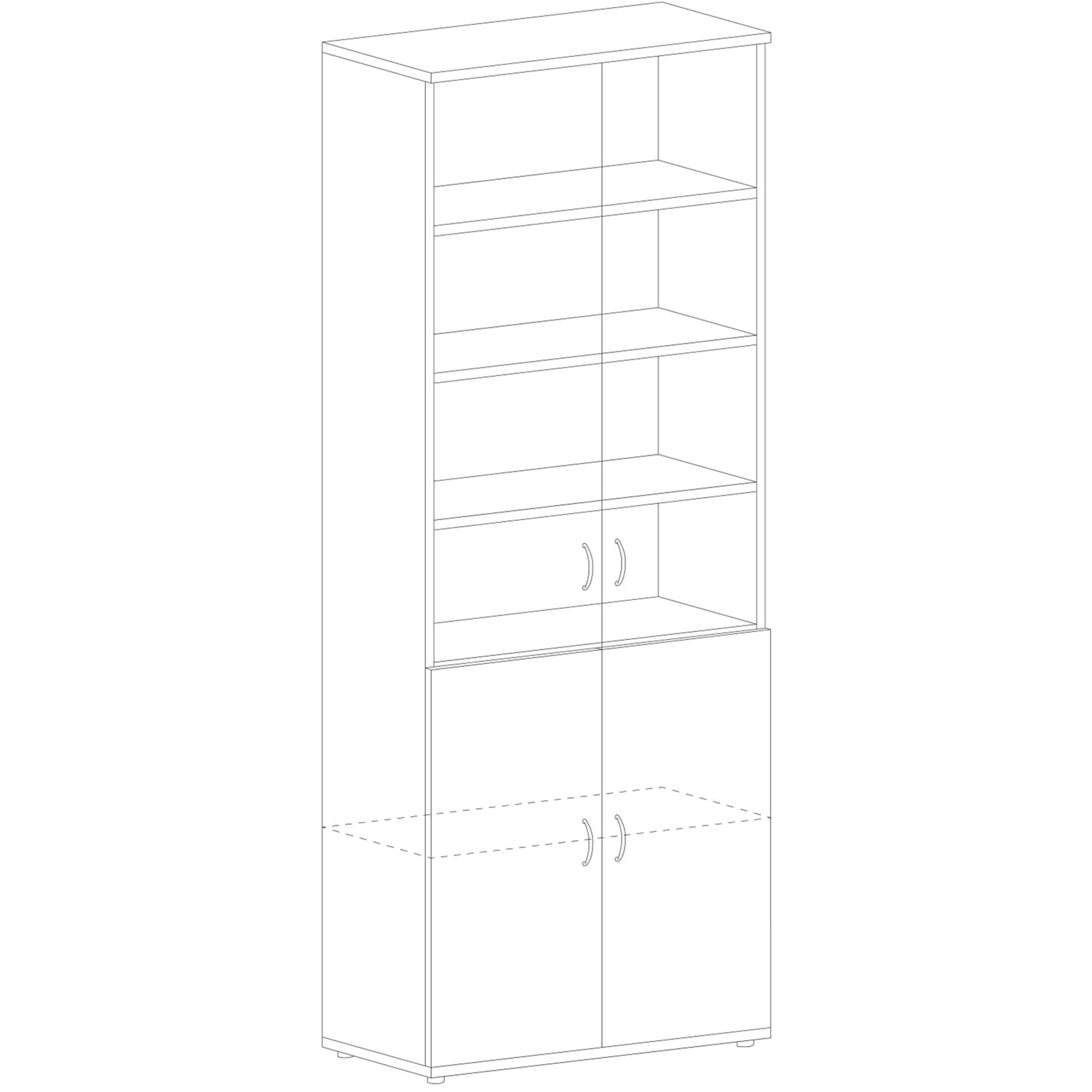 Шкаф SH_Стратегия   со стеклом выс.S75 (51821) серый - фото 2