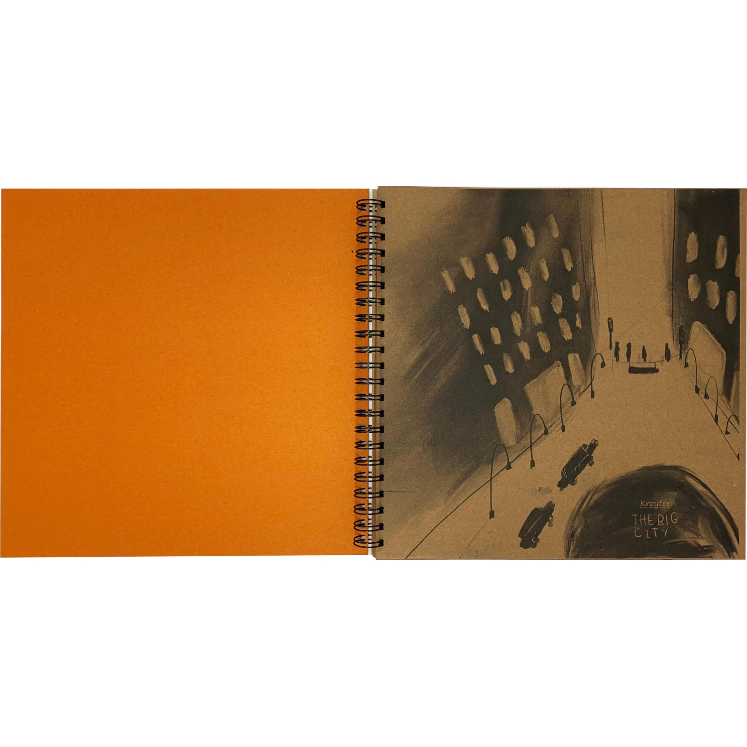 Скетчбук для эскизов Kroyter 295х295,40л,бл.краф140г,спир,обл.тв.Kraft00134 - фото 2
