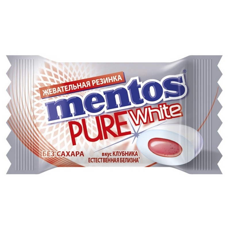 Жевательная резинка Mentos Mentos Pure White Клубника, 100 шт/уп - фото 3