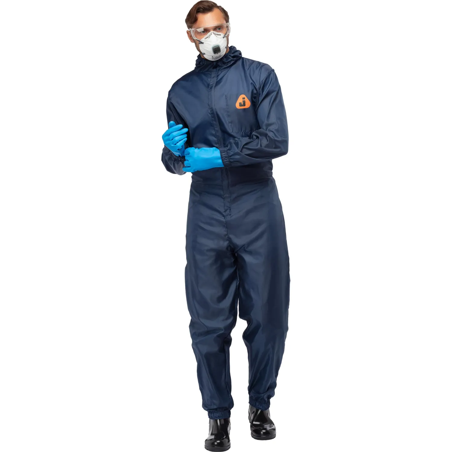 Комбинезон многоразовый защитный с капюшоном Jeta Safety JPC75b синий р. L - фото 7