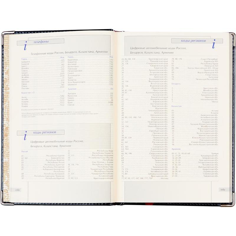 Ежедневник полудатированный кожа,синий,А5,145х216,208л, IMPERIUM 3-023/121 - фото 4
