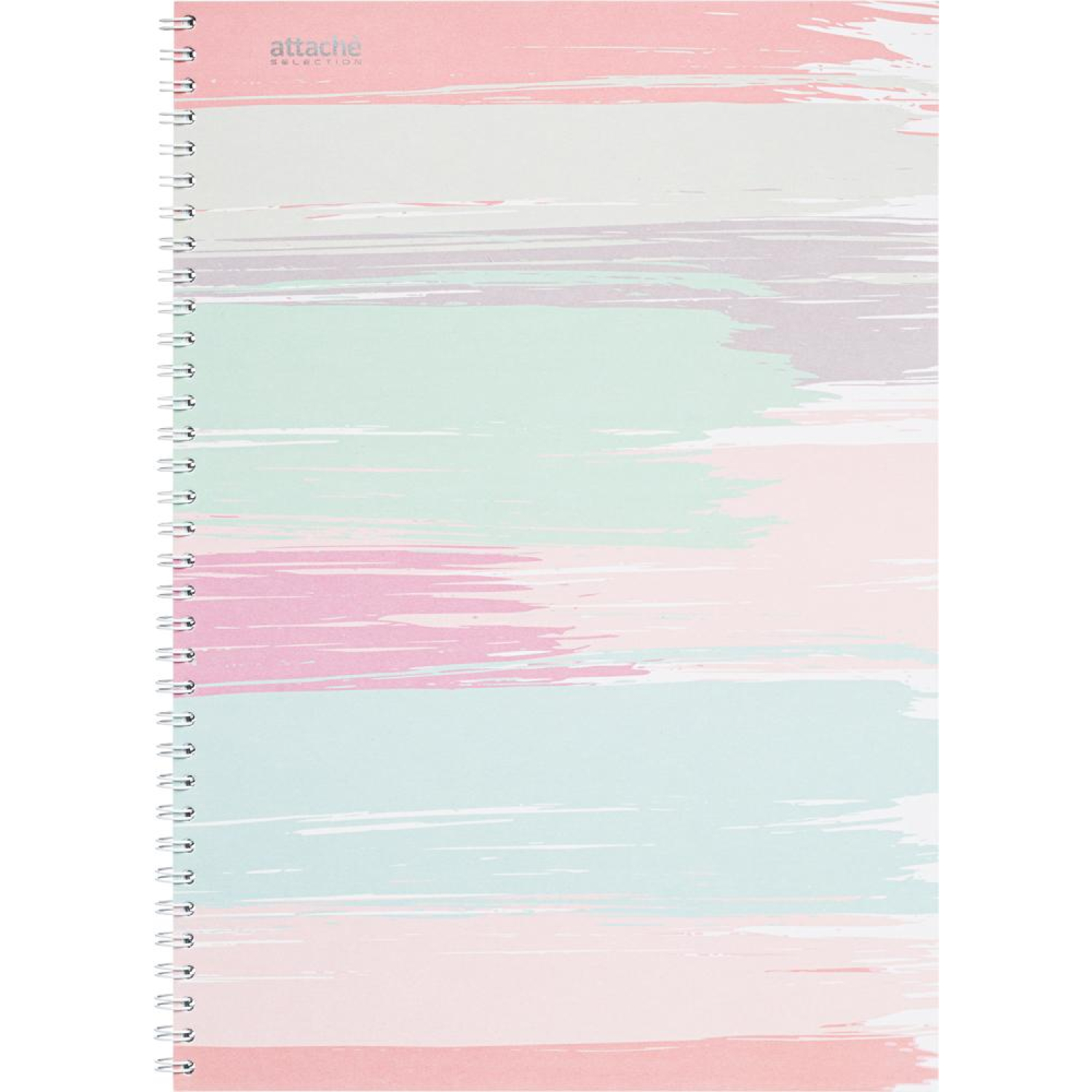 Бизнес-тетрадь А4,80л,кл,греб,обл.мат.лам. Attache Selection Pastel Полосы - фото 1