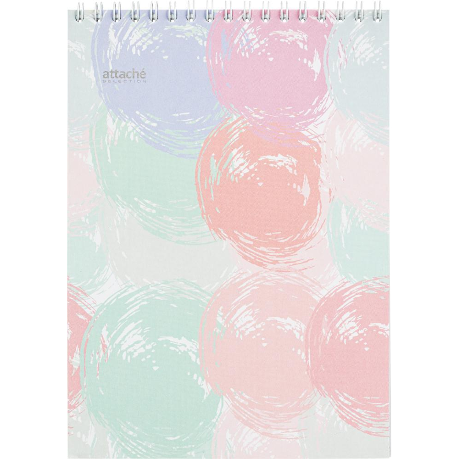 Блокнот А5,80л,кл,греб.верх,обл.мат.лам. Attache Selection Pastel Круги - фото 1