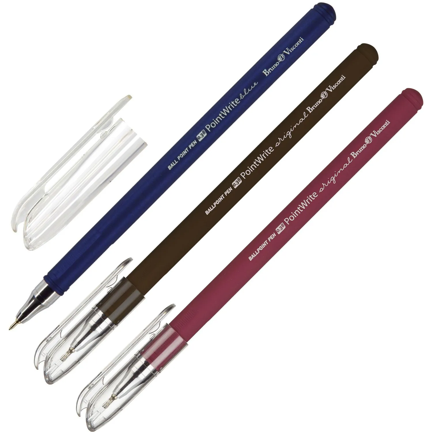 Ручка шариковая неавтомат. Pointwrite Original 0,38мм,3цв,син 20-0210 - фото 2