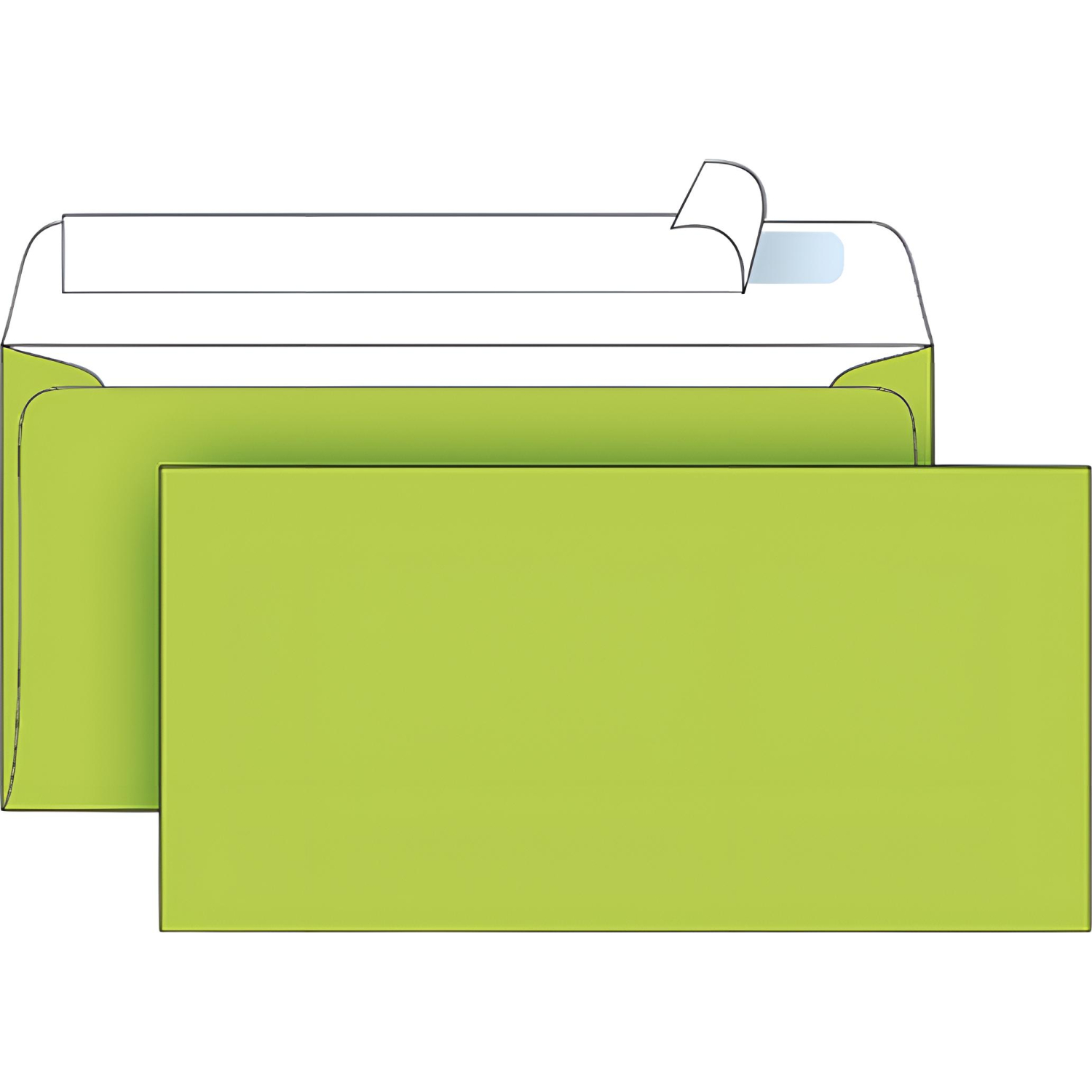 Конверт Зеленый E65 стрип 110х220 90г 50шт/уп./1886 - фото 2