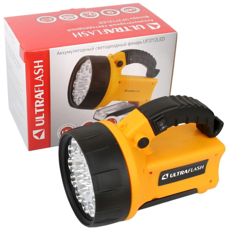 Фонарь ручной Ultraflash акк.220В/12В,19 LED, 4В 2 - фото 5