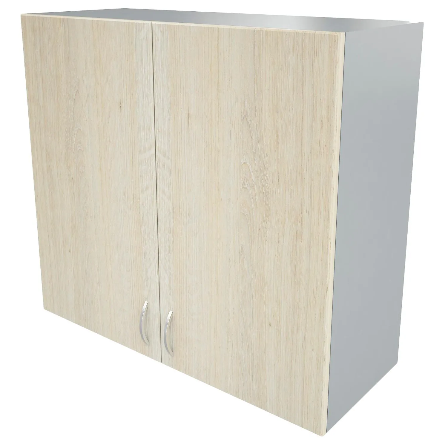 Шкаф КМ_Ринг навесной 80см с 2 дв. светлый дуб шамони/серый - фото 1